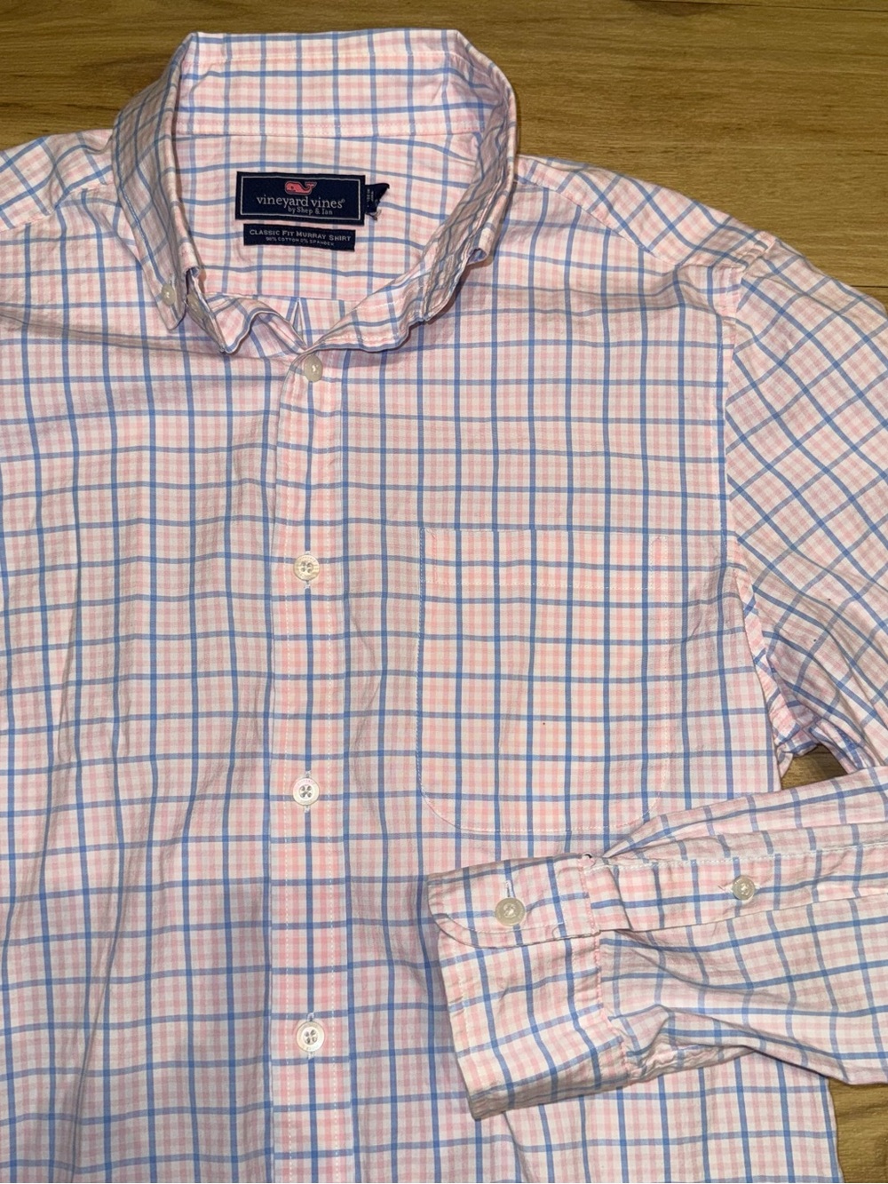 Vineyard Vines Men’s Pink Plaid Button-Down Shirt men’s Medium